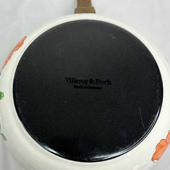 Villeroy & Boch Petite Fleur Enamel Saucepan With Lid 8" Floral Design Germany - Picture 12 of 13